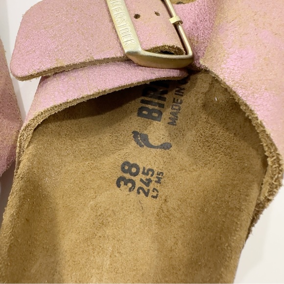 Birkenstock Arizona Washed Metallic Pink Sandals - Picture 4 of 7